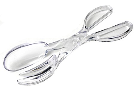 Chef Craft 20353 1-Piece Premium Plastic Salad Tongs, Clear, 11-1/4-Inch 3-Pack