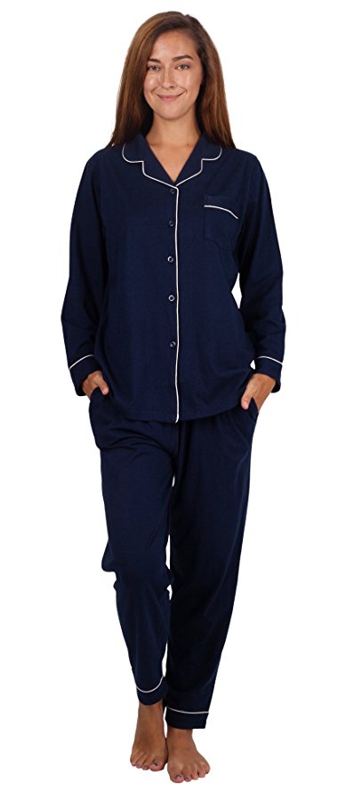 WEWINK CUKOO Women's Cotton Pajama Set Long Sleeve Sleepwear