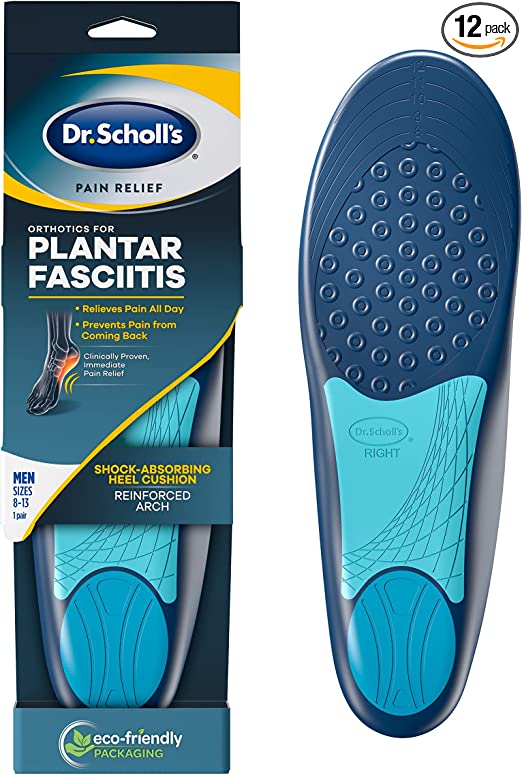 Dr. Scholl’s Plantar Fasciitis Pain Relief Orthotics for Men's Trim to Fit: 8-13 (Pack of 12)