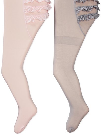 Carter's Baby-Girls Newborn Pink Grey Solid Microfiber Tights (Pack of 2)