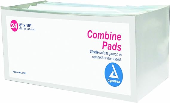 Dynarex Combine Pads 8"x10", Box of 24