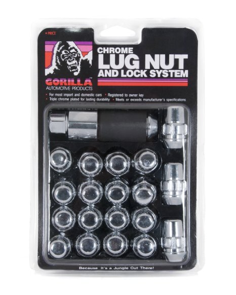 Gorilla Automotive 91743 Acorn Bulge Chrome Lug Nut and Lock System 14mm x 150 Thread Size