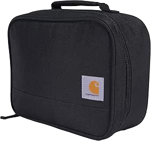 Carhartt Insulated 4 Can Lunch Cooler, Fully Insulated, Durable Water Resistant Cooler, Essential Lunch Cooler (Black)