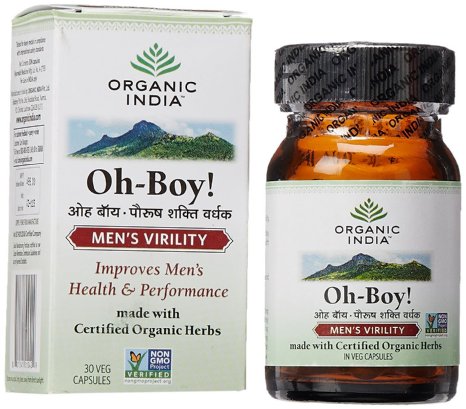 Organic India 30 Piece Oh Boy Men's Virility Formula Vegetarian Capsules