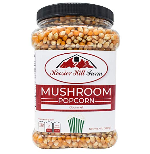 Gourmet Mushroom, Popcorn Lovers 4 lb. Jar, Non-GMO, Hoosier Hill Farm