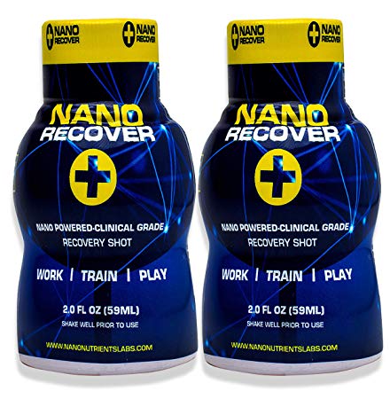 Nano Recover Hangover Cure, Prevention & Recovery Shot w/Dihydromyricetin (DHM), Milk Thistle, Electrolytes, Vitamins & Minerals. Liver Detox Supplement w/Nano Tech for Fast Alcohol Recovery -2 Pack