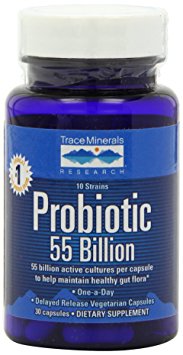 Trace Minerals, Probiotic 55 Billion, Capsules, 30-Count