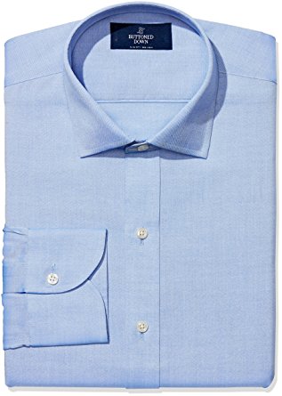 Buttoned Down Men's Non-Iron Slim-Fit Pinpoint Spread-Collar Dress Shirt