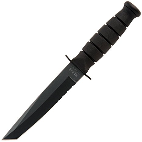 250552 Ka-Bar Short Knife Tanto black Hard Sheath Serrated Edge