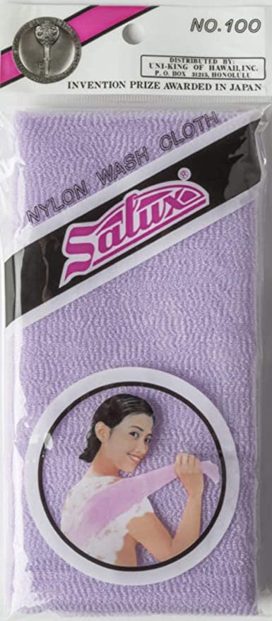 Salux Nylon Japanese Beauty Skin Bath Wash Cloth/Towel Purple 1 Count