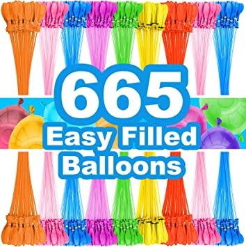 SDFLAYER Water Balloons Instant Balloons Easy Quick Fill Balloons Splash Fun for Kids Girls Boys Balloons Set Party Games Quick Fill 660 Balloons for Outdoor Summer Funs NP5