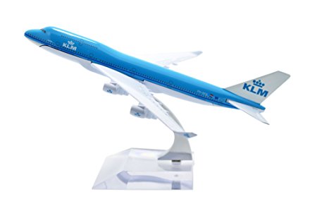 TANG DYNASTY(TM) 1:400 16cm Boeing B747-400 KLM Metal Airplane Model Plane Toy Plane Model