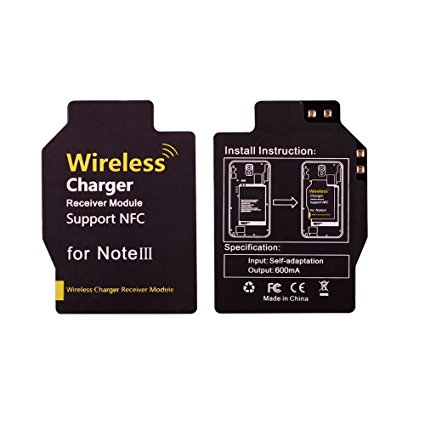 0.5mm Ultra-thin Qi Standard Wireless Charging Receiver Module for Samsung Galaxy Note 3 N9000,Support NFC - Black