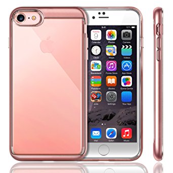 iPhone 7 Case, iVAPO [Crystal Series] Transparent Clear iPhone 7 Cover, Enhanced Grip [Pink] [Slim Cushion],Soft TPU with Protective Air Space Shock-proof for Apple iPhone 7 Case-4.7 Inch 2016