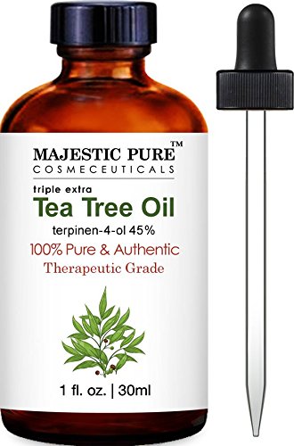 Majestic Pure Tea Tree Oil, Triple Extra, 100% Pure and Authentic, 45% terpinen-4-ol, 1 fl. Oz