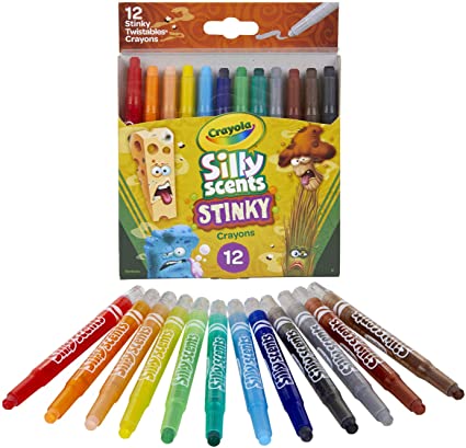 Crayola Silly Scents Mini Twistables, Stinky Scented Crayons, 12 Count