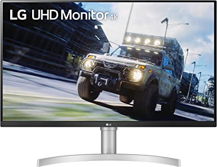 LG 32UN550-W Monitor 32" UHD (3840 x 2160) Display, DCI-P3 90% Color Gamut, HDR 10, AMD FreeSync, Borderless Design, Tilt/Height Adjustable Stand - Silver