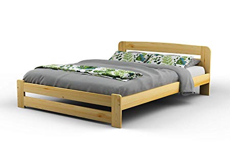 New King Size Solid Wooden Bedframe"F1" with slats (5ft, pine)