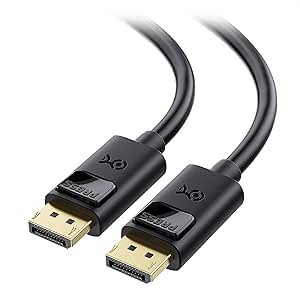 Cable Matters 4K DisplayPort to DisplayPort Cable, Computer Monitor Cable 6 ft, 4K@60Hz, 2K@144Hz, Display Cable, Male to Male Display Port Cable, Gold-Plated DP to DP Cable 6 Feet