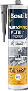 Bostik Mastic Colle Flexpro PU811 – Colle et Jointe Tous Matériaux – Multi-Usages – Intérieur/Extérieur – Formule Polyuréthane Haute Performance – Couleur : Anthracite RAL7016 – 300 ml