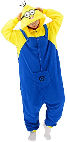 vavalad Adult Minioons Onesie Pajamas Christmas Cosplay Homewear Sleepwear Jumpsuit Costume Women Men