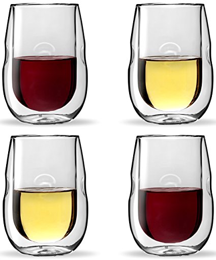 Ozeri DW10W-4 Moderna Artisan Series Wine Glasses, Clear