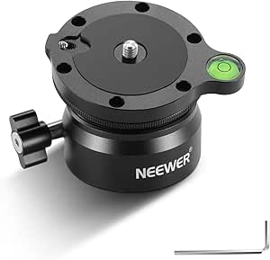 NEEWER Tripod Leveling Base (⌀50mm) Camera Leveler, Bubble Level Aluminum Adjusting Plate with 1/4" 3/8" Mounting Screw Compatible with Canon Nikon Sony DSLR Camera Camcorder, GM11