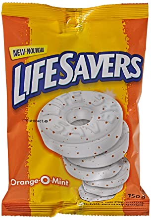 Life Savers Orange-O-Mint, Peg Bag, 150gm, 12 Count