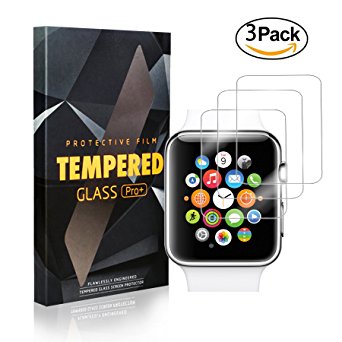 Pasnity iWatch 42mm (Series 1 / Series 2 / Series 3) Screen Protector [3Pack] Ultra Clear 9H Hardness [No Bubbles] [Scratch] [Anti-Glare] [Anti Fingerprint]