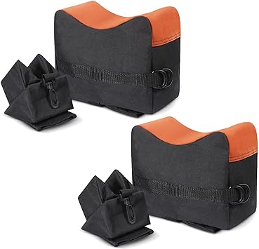 Gogoku 2-Set Shooting Rest Bags Front and Rear Bag Combo with Durable Construction and Water Resistance for Outdoor, Range, Shooting and Hunting Unfilled