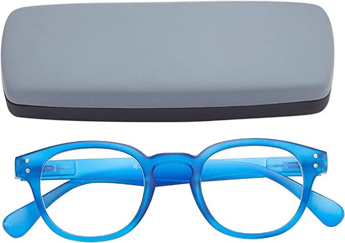 EYEGUARD Blue Light Blocking Reading Glasses, 1 Pair Computer Reading Glasses for Women Men Anti Glare Filter Lightweight Eyeglasses with Spring Hinge (Blue, 1.50 Magnification)