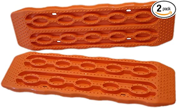 MAXSA Innovations 20335 Orange Extra-Long Escaper Buddy Traction Mats for Sand, Mud, Ice and Snow, 2 Pack