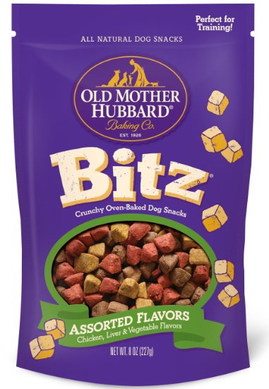 Old Mother Hubbard Bitz Crunchy Classic Natural Dog Training Treats, Chicken, Liver & Vegetables Assorted Flavors