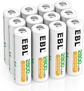 EBL Rechargeable AA Batteries 2800mAh 1.2V Ni-MH AA Rechargeable Batteries 12 Pack