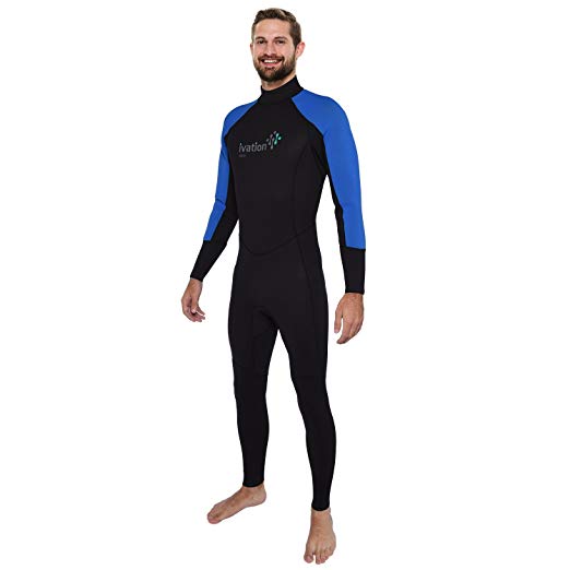 Ivation Men's 2.5mm Premium Neoprene Full Body Wetsuit - Excellent for Multisport Use in and Out of Water