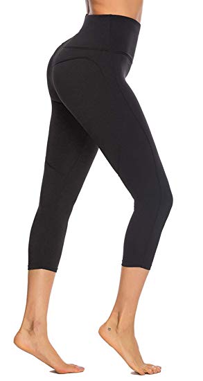 FeelinGirl High Waist Yoga Pants Seamless Tummy Control Workout Running 4 Way Stretch Yoga Leggings