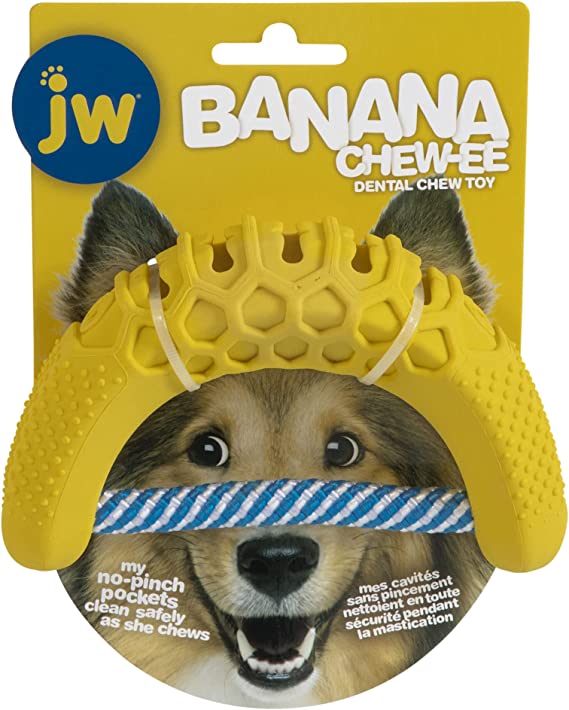 JW CHEW-EE Dental Dog Chew Toy; Cleans Your Pet's Teeth and Gums As They Play; Add Their Favorite Flavors