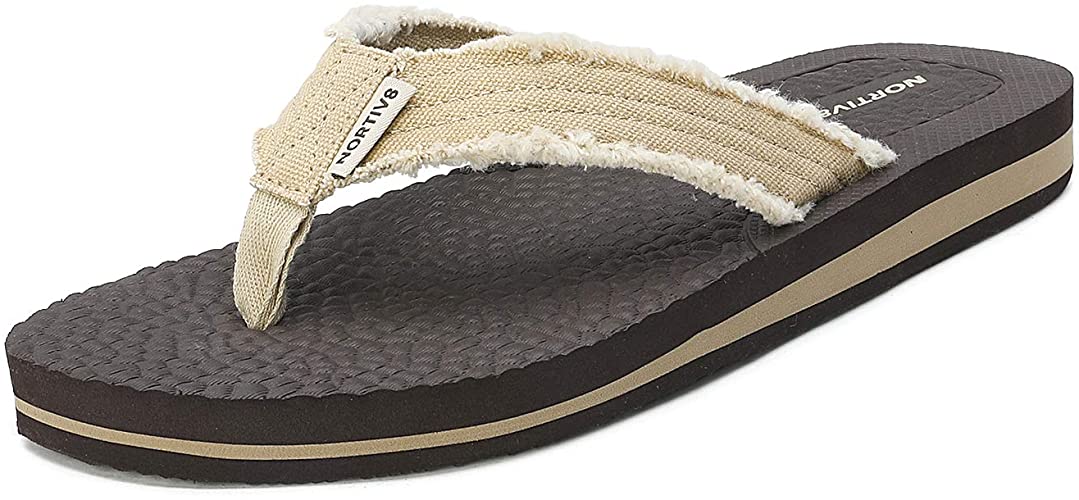 NORTIV 8 Men's Thong Flip Flops Sandals Comfortable Light Weight Beach Sandal