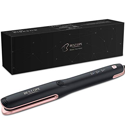 BESTOPE 2 in 1 Hair Straightener, Professional Ceramic Flat Iron for Hair Styling,Straightener and Curler with MCH Tech,15s Heat Up,1 Inch 3D Floating Plates, Adjustable Temperature(340℉-430℉), Auto Shut-Off,Dual Voltage for Worldwide Traveling