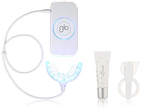 GLO Brilliant Personal Teeth Whitening Device by GLO Science for Unisex - 17 Pc Kit Glo Brilliant Mouth & Case, 10 x 0.08oz G-Vials Whitening Gel Refills, Glo Control & Lanyard, 0.30oz Glo Lip Care, Power Adapter   Universal USB Cable, Custom Case