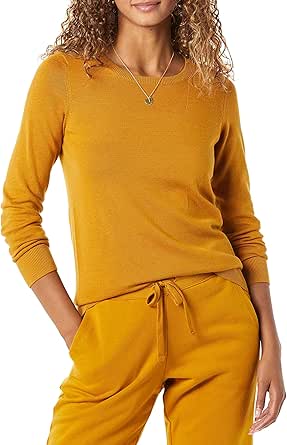 Amazon Essentials Women's Long-Sleeve Lightweight Crewneck Sweater (Available in Plus Size)