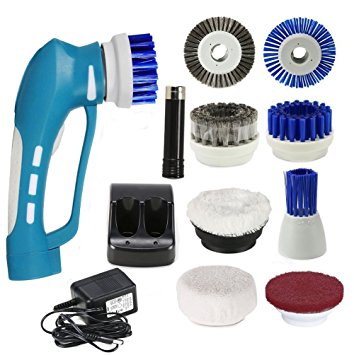 EVERTOP Cordless Handheld Power Scrubber for Bathroom Tile Shower Kitchen, Barbecue Gas Grill (Batteries Rechargeable)