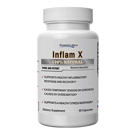 Superior Labs Inflam X - Joint Support - 100% NonGMO Safe from Additives, Stearates, Gluten and Other Allergens – Supports Healthy Inflammatory Response and Recovery - 60 Vegetable Caps