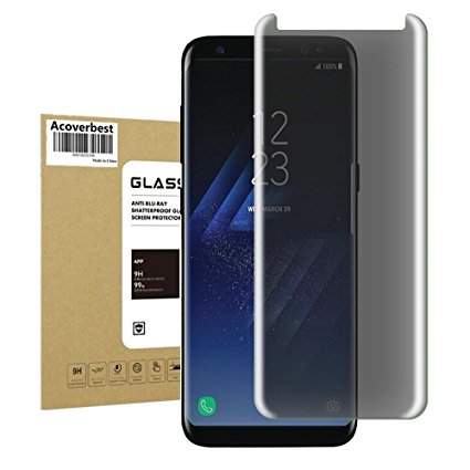 For Galaxy S8 Plus Screen protector, Acoverbest 9H Hardness Privary Tempered Glass Anti-Spy Screen Protector For Samsung Galaxy S8 Plus (Black)