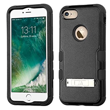 MyBat TUFF Hybrid Protector Cover with Stand for iPhone 7 - Natural Black/Black