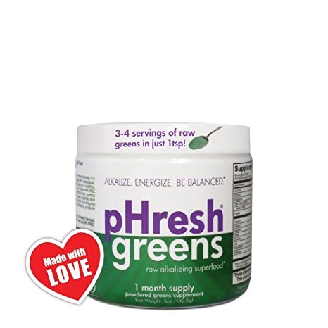 Phresh Products Superfood Greens - 100% Raw - Powder - 1 Month Supply - 5 oz by pHresh Products