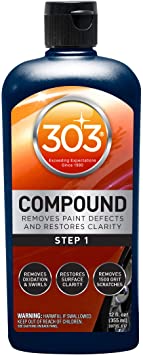 303 (30705) Products Automotive Compound Removes Paint Defects and Restores Clarity - Removes Oxidation and Swirls - Restores Surface Clarity - Removes 1500 Grit Scratches (Step 1), 12 fl oz