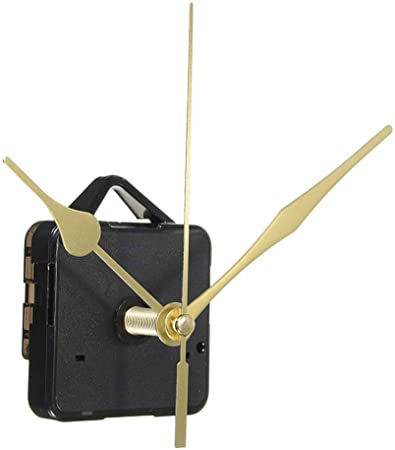 DOITOOL Silence Quartz Clock Movement Silent Clock Mechanism Long Shaft Replacement Clock Kits Wall Clock Movements Mechanism Parts with 3 Hands No Battery (Gold)