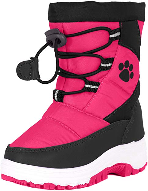 Rugged Bear Girls Snow Boots with Paw Print (Toddler, Little Kid, Big Kid)
