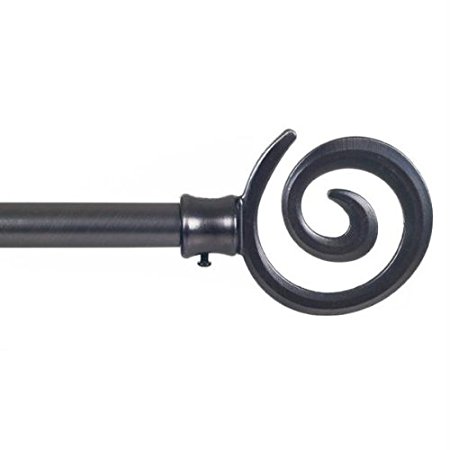 Lavish Home Bedford Home Spiral Curtain Rod, 3/4-Inch, Pewter